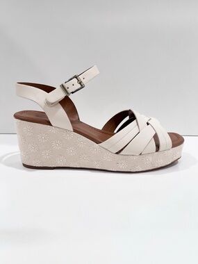 Style & Co Cerres Daisy Espadrille Cork Wedge Sandal Ankle Strap Beige 10 NEW